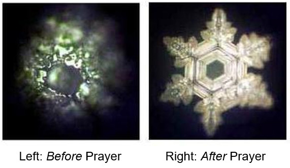 Water Crystals before and after Prayer