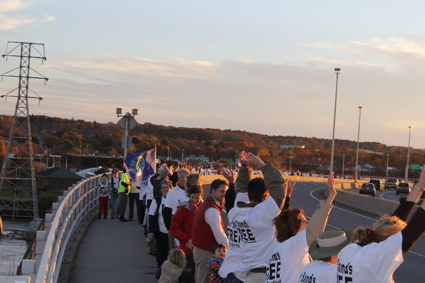 Hands across the bridge Hands across the bridge