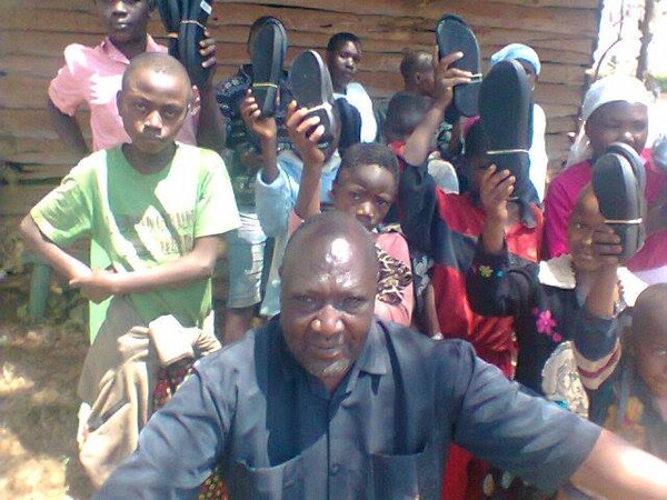 Slippers donated to the orphans.